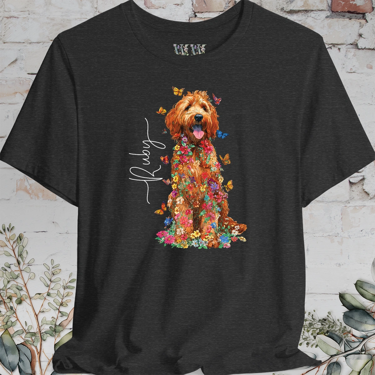 Golden Doodle #5 Floral Personalized T shirt