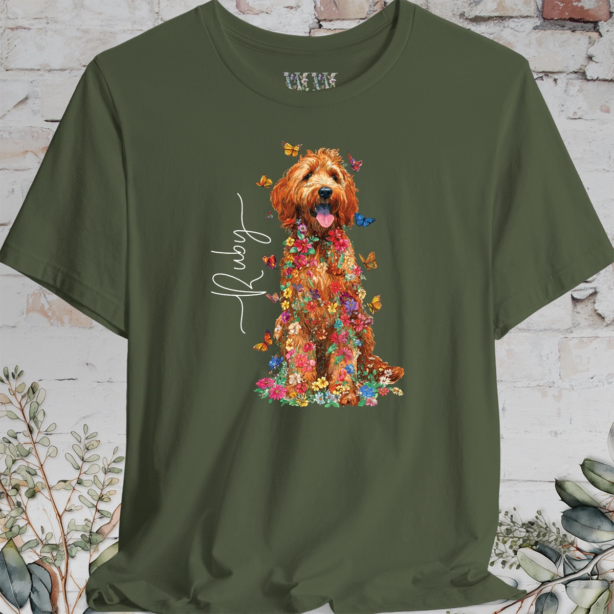 Golden Doodle #5 Floral Personalized T shirt