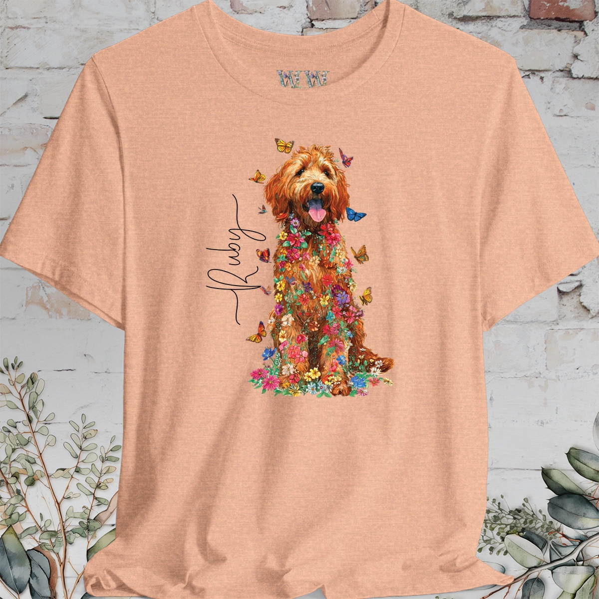 Golden Doodle #5 Floral Personalized T shirt