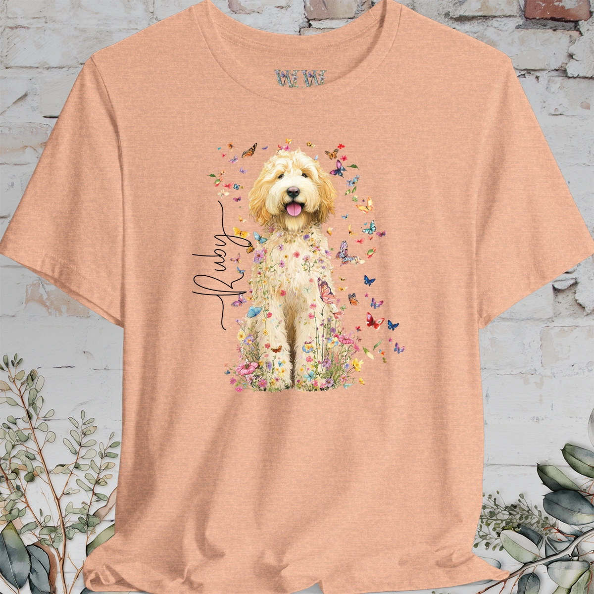Golden Doodle #6 Floral Personalized T shirt