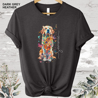 Golden Retriever floral #1 Personalized T shirt