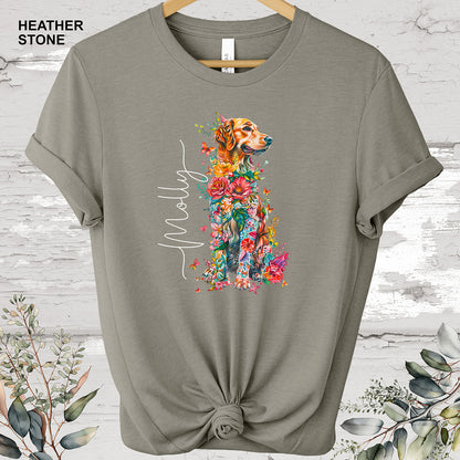 Golden Retriever Floral #2 Personalized T shirt