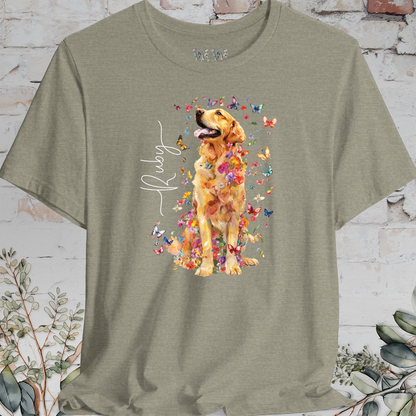 Golden Retriever #5 Floral Butterfly T shirt
