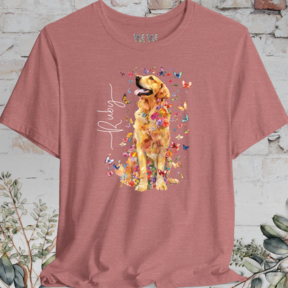 Golden Retriever #5 Floral Butterfly T shirt