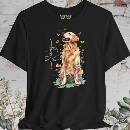 Golden Retriever #6 Floral Butterfly T shirt