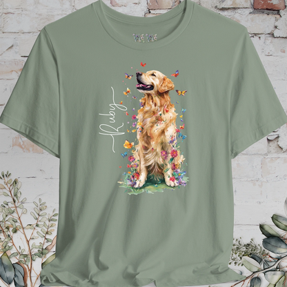 Golden Retriever #6 Floral Butterfly T shirt