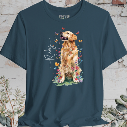 Golden Retriever #6 Floral Butterfly T shirt
