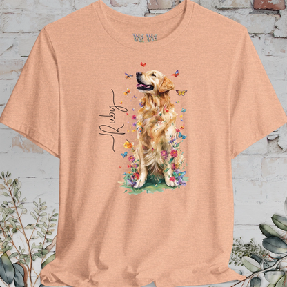 Golden Retriever #6 Floral Butterfly T shirt