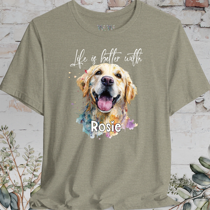 Golden Retreiver 'Life is better with'  Personalized T shirt