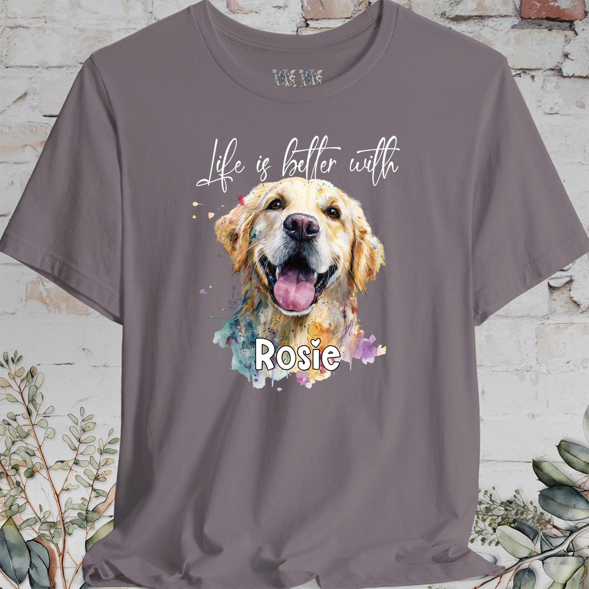 Golden Retreiver 'Life is better with'  Personalized T shirt