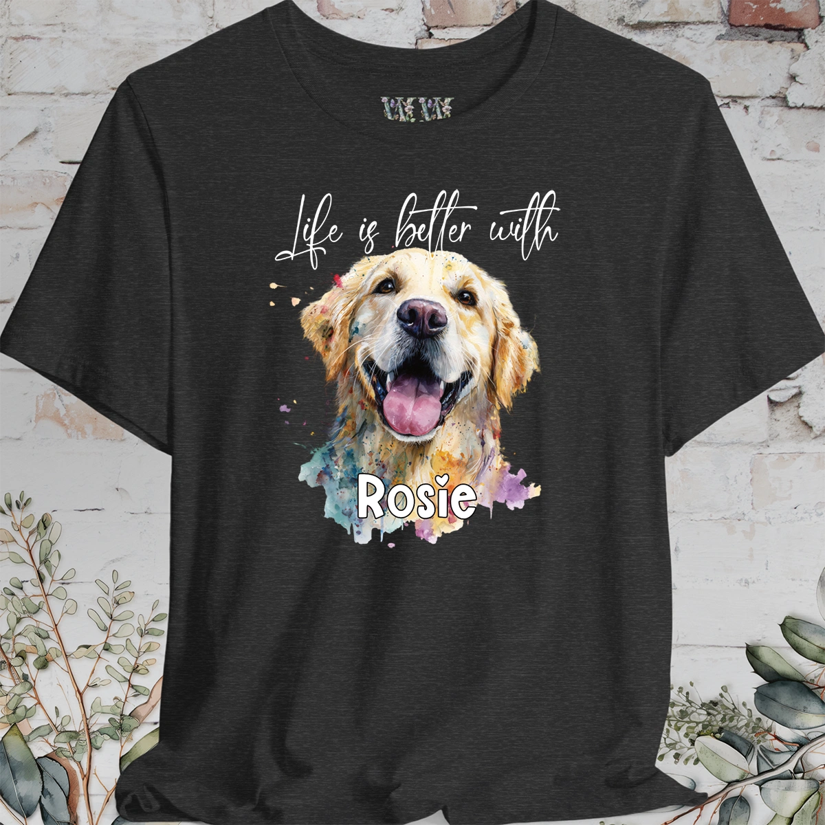 Golden Retreiver 'Life is better with'  Personalized T shirt