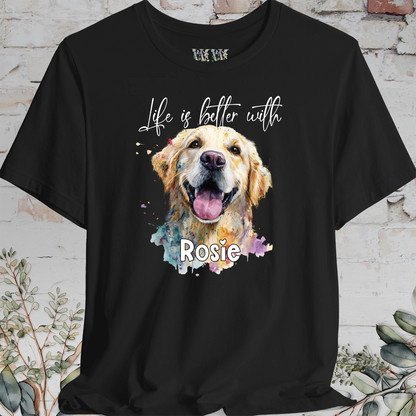 Golden Retreiver 'Life is better with'  Personalized T shirt