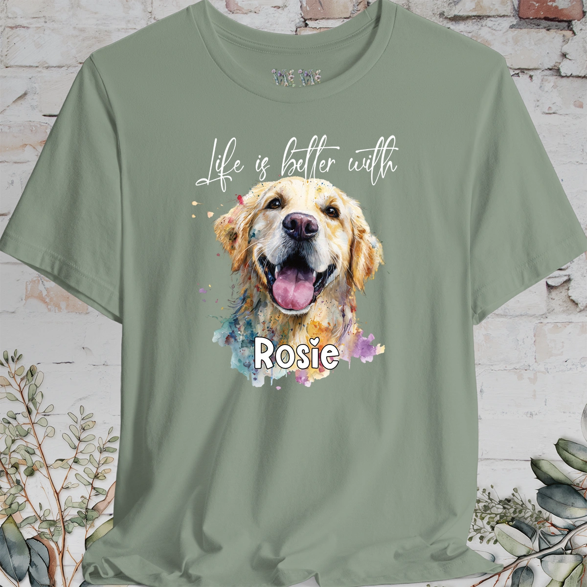 Golden Retreiver 'Life is better with'  Personalized T shirt
