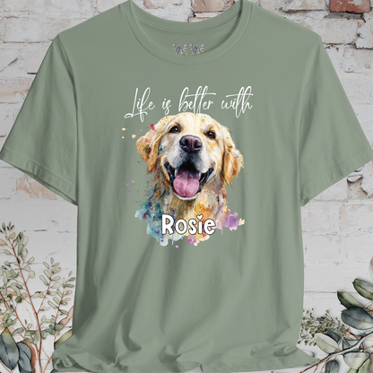 Golden Retreiver 'Life is better with'  Personalized T shirt