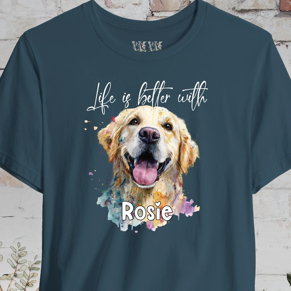 Golden Retreiver 'Life is better with'  Personalized T shirt