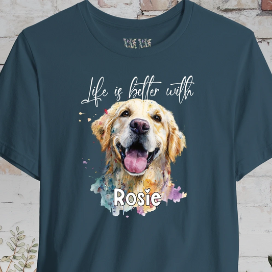 Golden Retreiver 'Life is better with'  Personalized T shirt