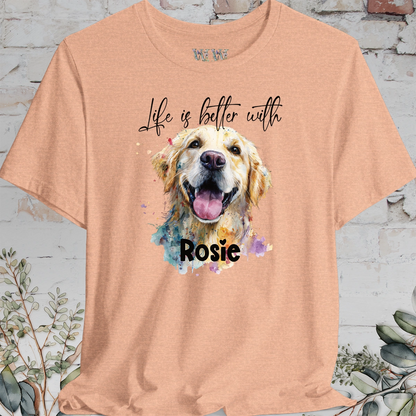 Golden Retreiver 'Life is better with'  Personalized T shirt
