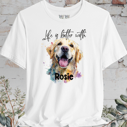 Golden Retreiver 'Life is better with'  Personalized T shirt