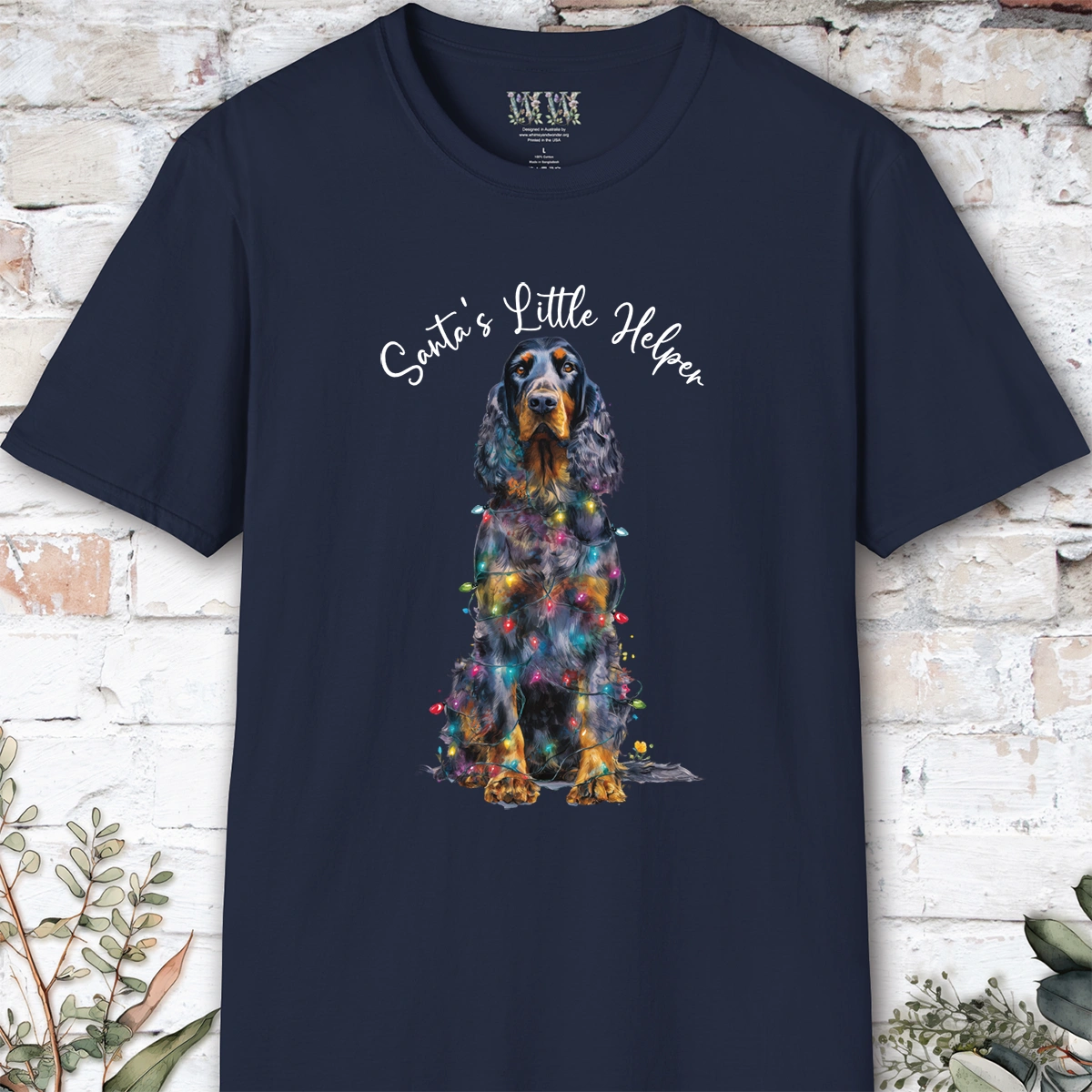 Gordon Setter #3 Santa's little helper. unisex T shirt