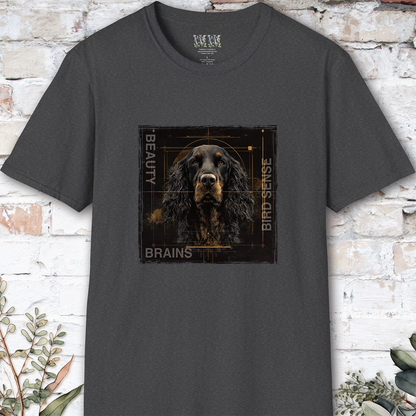 Gordon Setter Beauty, Brains & Bird Sense, unisex T Shirt