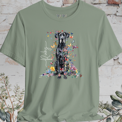 Great Dane #2 Floral Butterfly T shirt