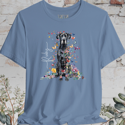 Great Dane #2 Floral Butterfly T shirt