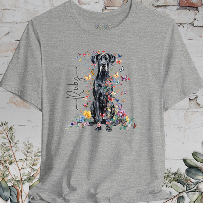 Great Dane #2 Floral Butterfly T shirt