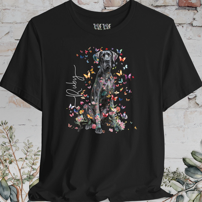 Great Dane #3 Floral Butterfly T shirt