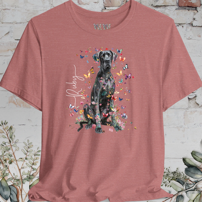 Great Dane #3 Floral Butterfly T shirt
