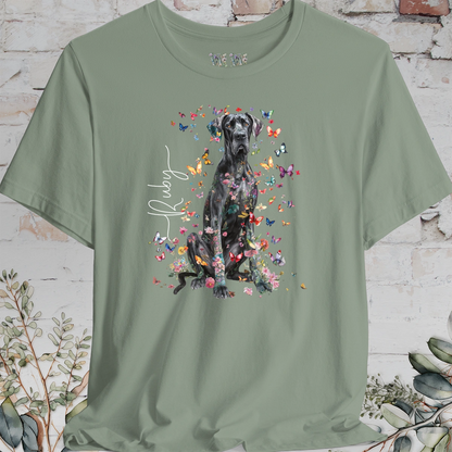 Great Dane #3 Floral Butterfly T shirt