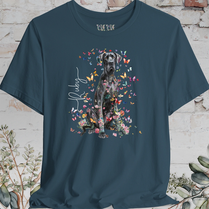 Great Dane #3 Floral Butterfly T shirt