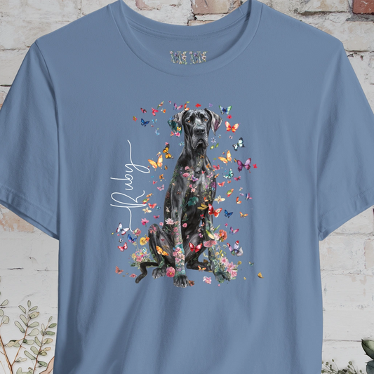 Great Dane #3 Floral Butterfly T shirt