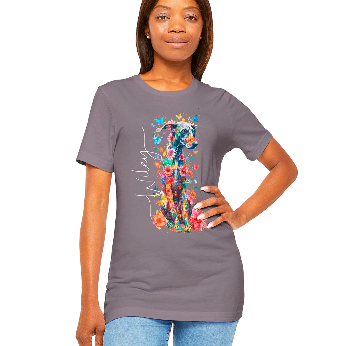 GREYHOUND floral Unisex tee shirt