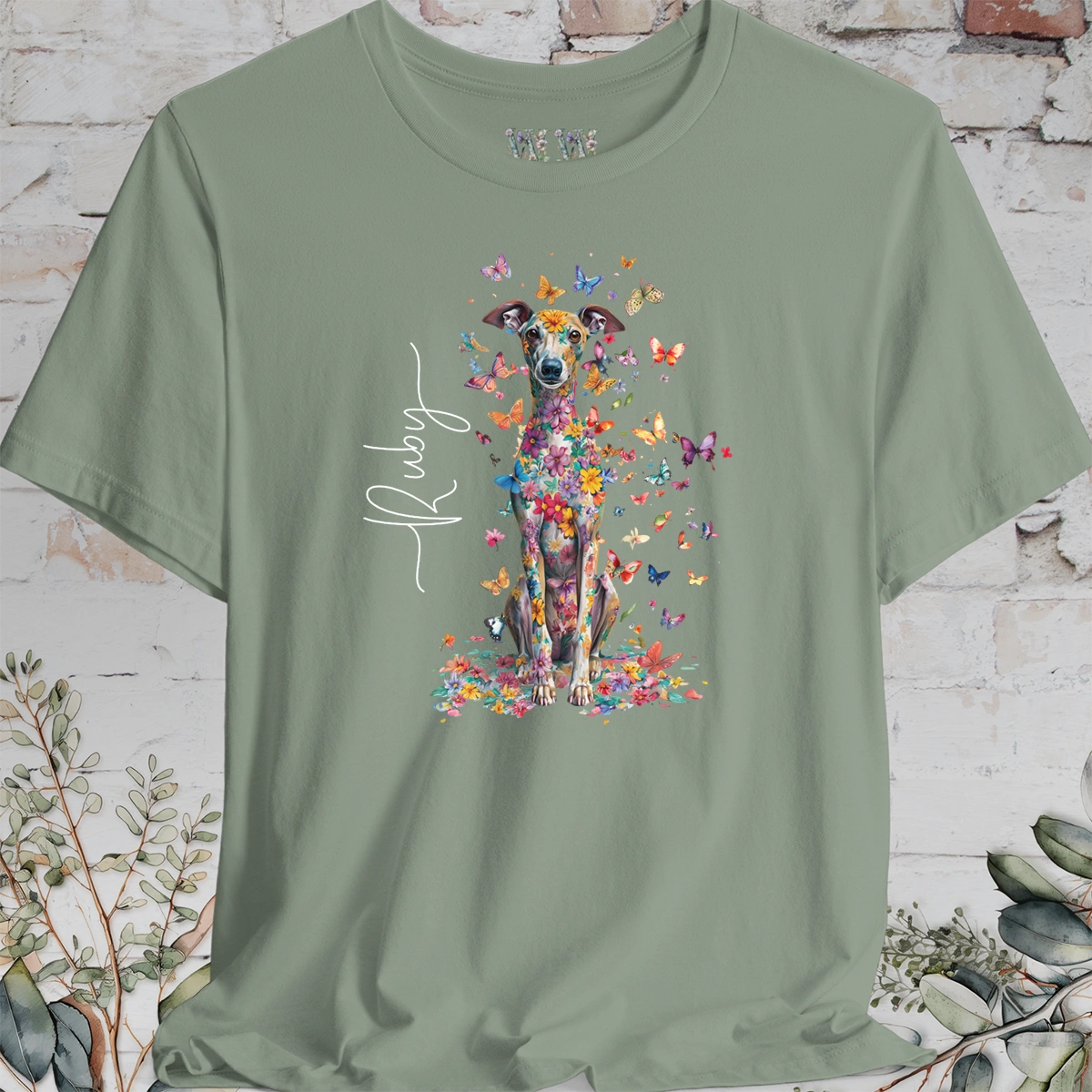 Iggy #2 Floral Butterfly personalized unisex T shirt