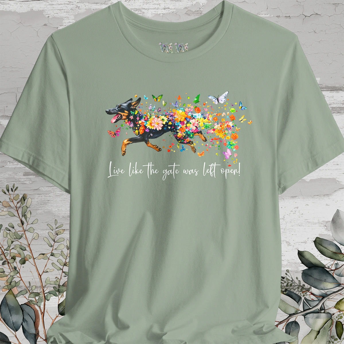 Kelpie #2 "Live like the gate was left open" Unisex T shirt