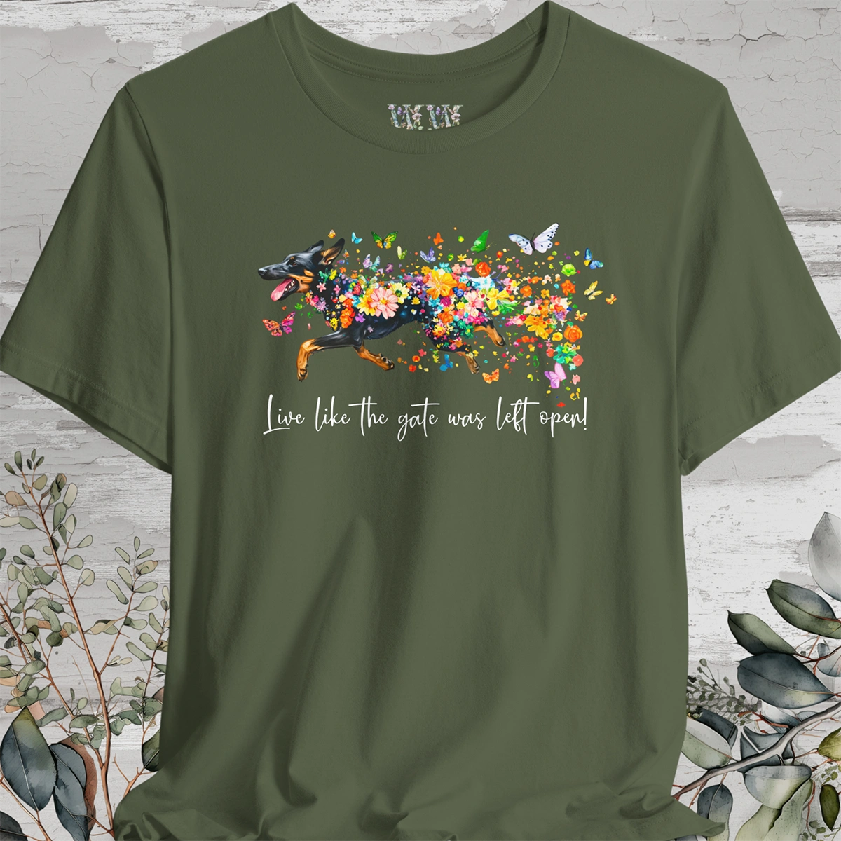 Kelpie #2 "Live like the gate was left open" Unisex T shirt