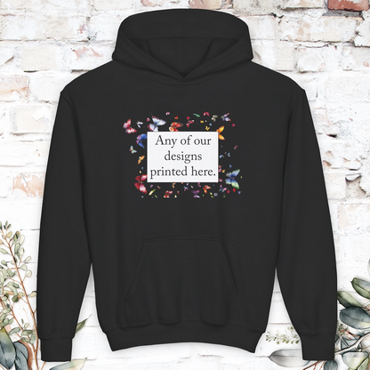 YOUTH HOODED SWEATER - Any of our designs.