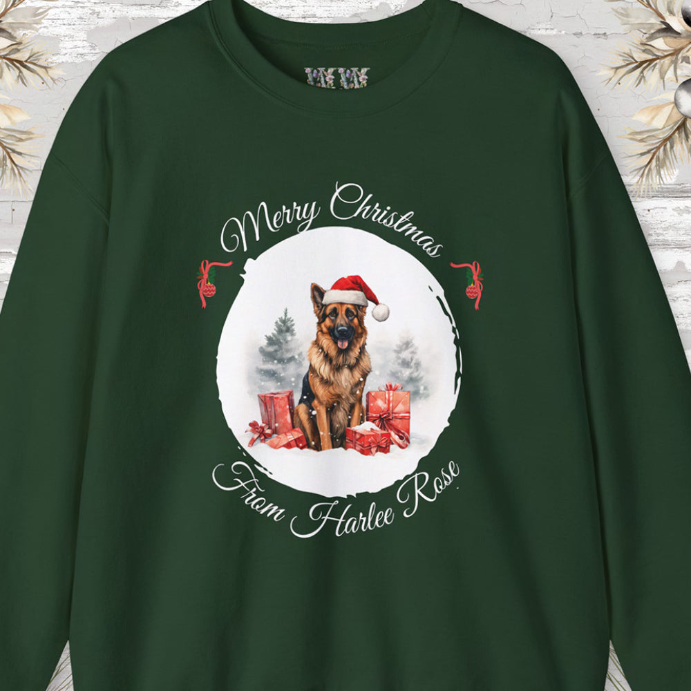 German Shepherd Personalized Christmas Sweatshirt