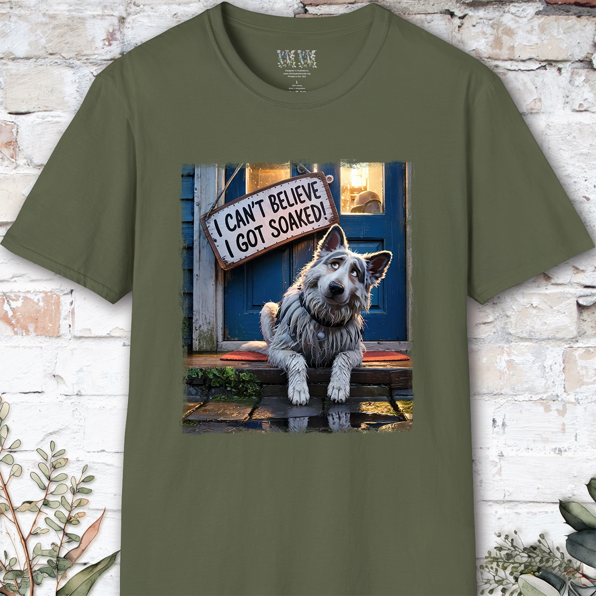 I Can't Believer I Got Soaked, White Shepherd, unisex T shirt