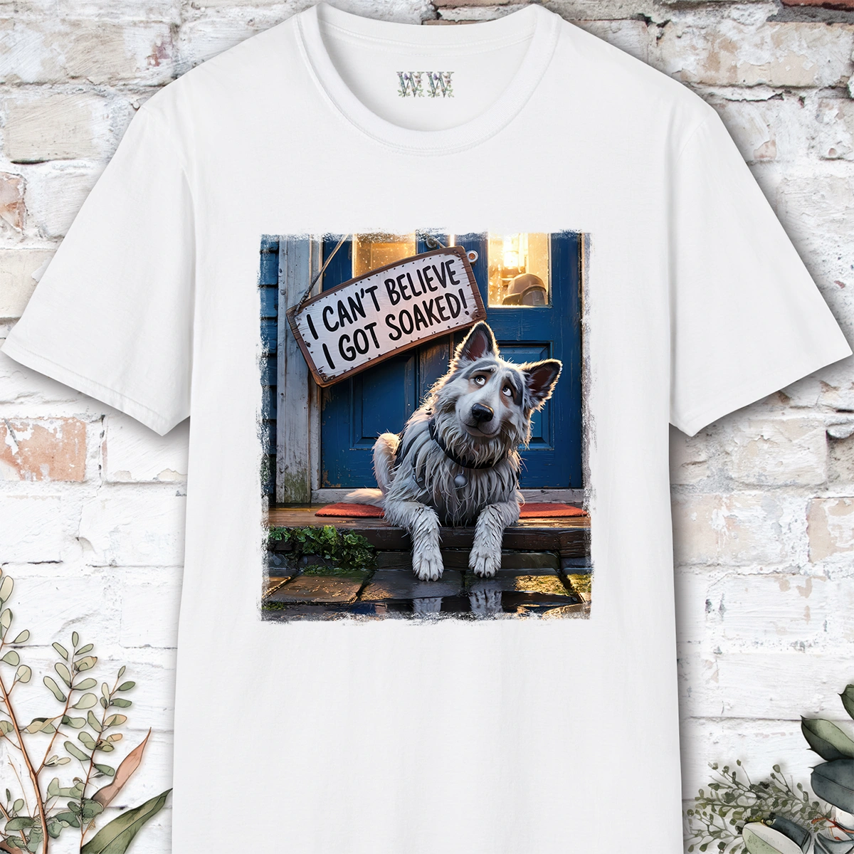 I Can't Believer I Got Soaked, White Shepherd, unisex T shirt