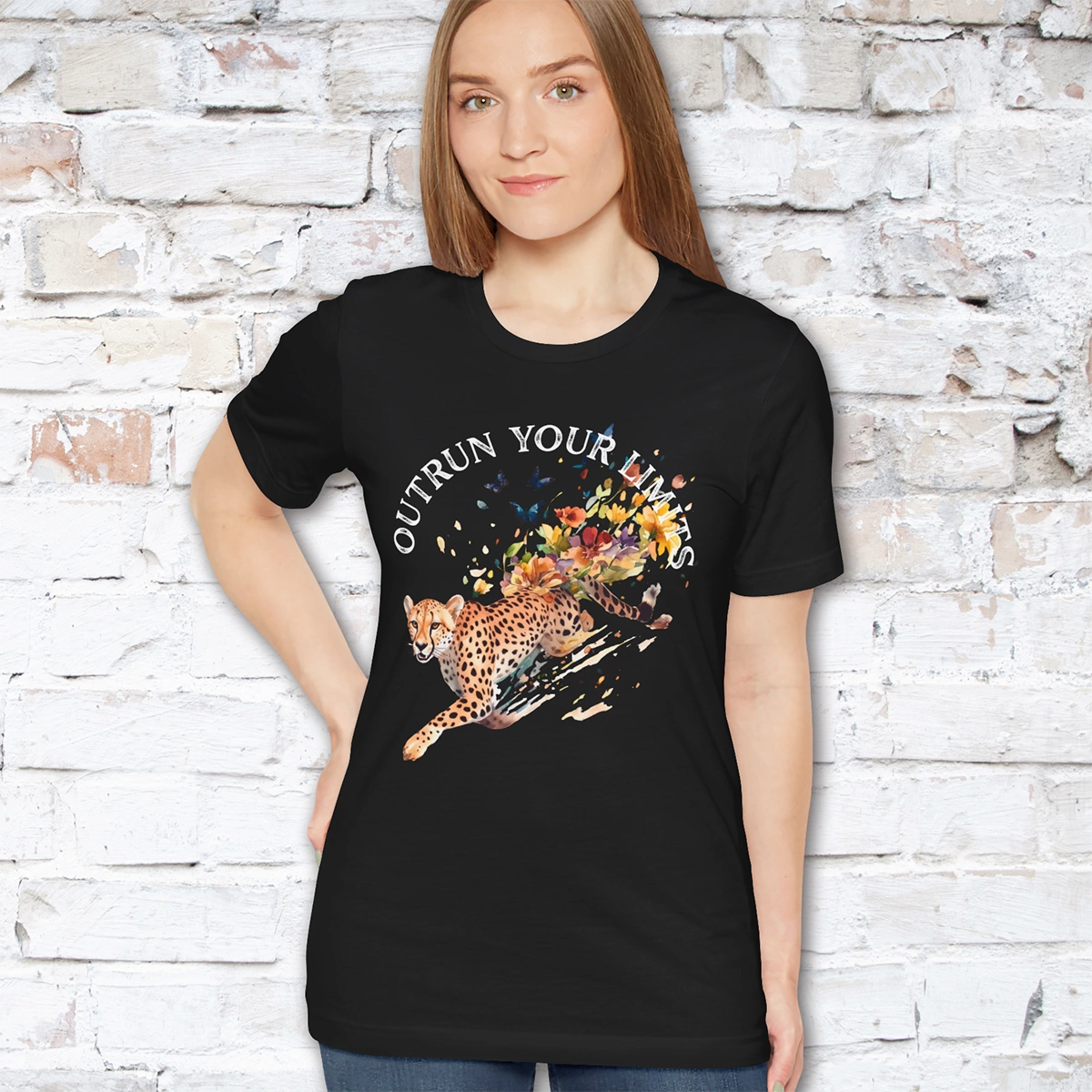 Cheetah, Outrun your limits, Unisex T shirt