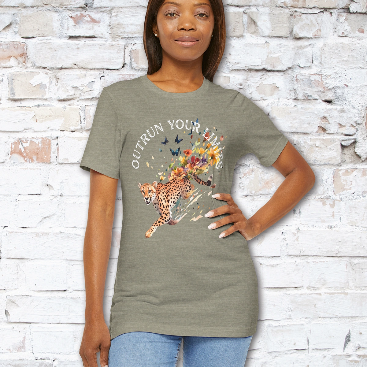 Cheetah, Outrun your limits, Unisex T shirt