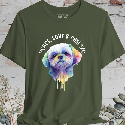 Peace, Love & Shih Tzu Unisex T shirt