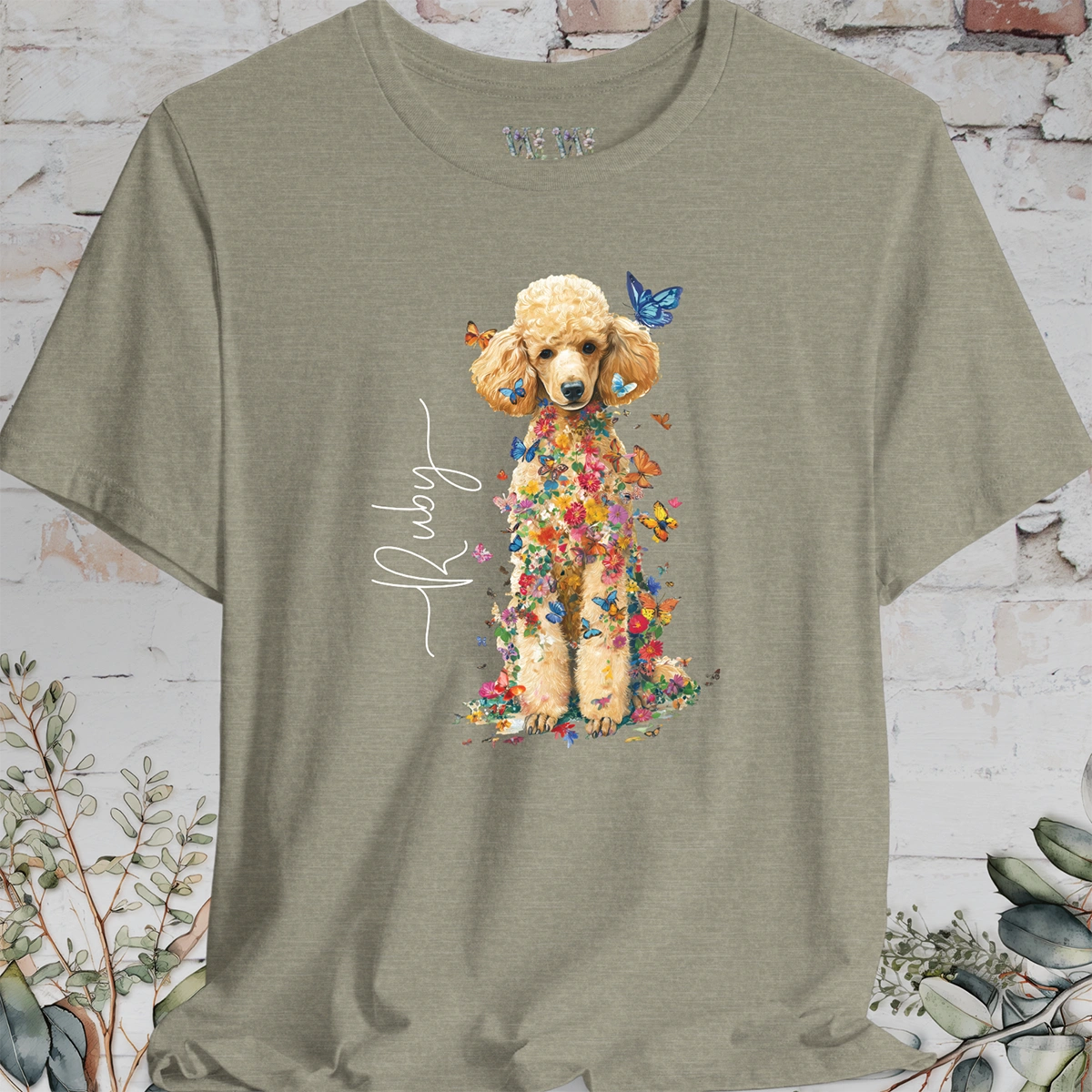 Poodle #3 Floral Personalized T shirt