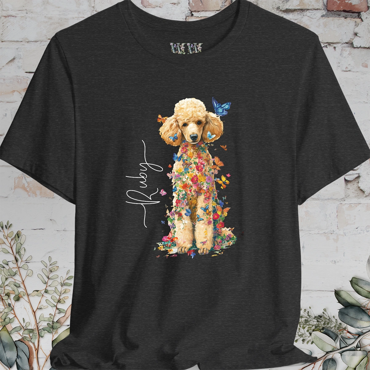 Poodle #3 Floral Personalized T shirt