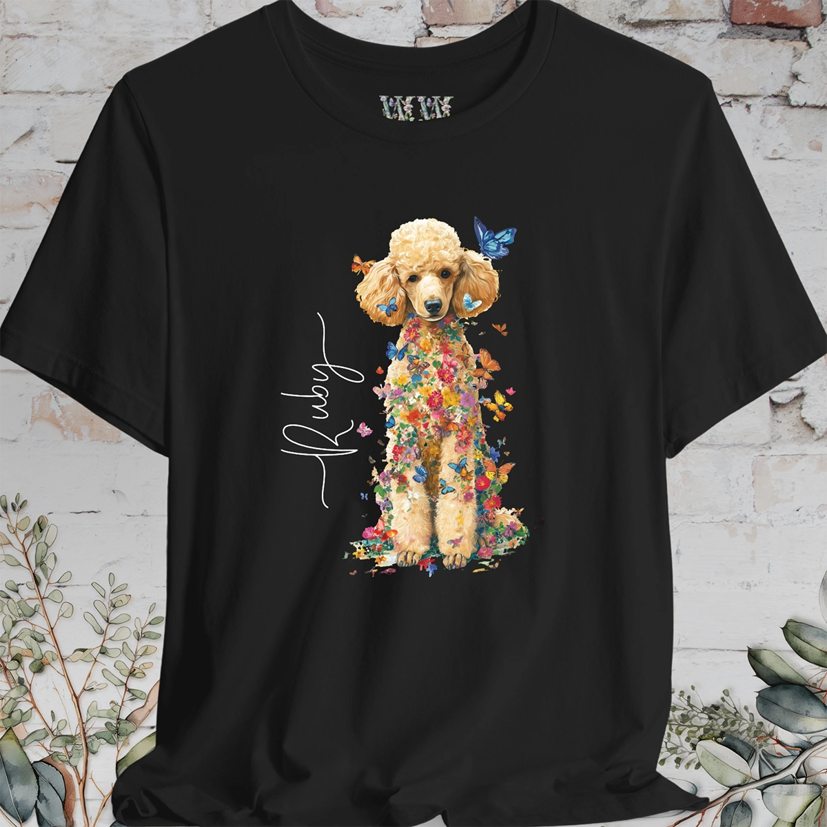 Poodle #3 Floral Personalized T shirt