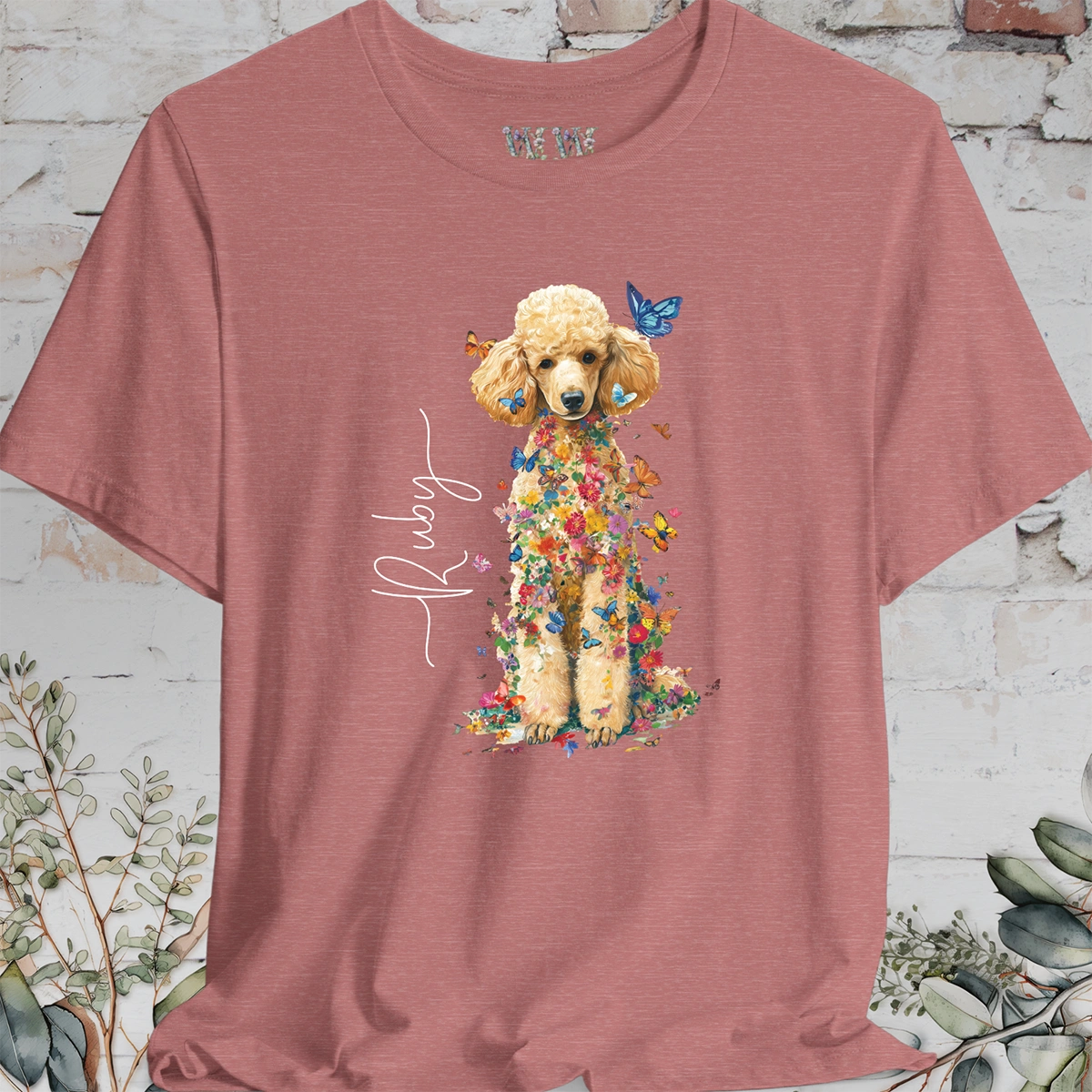 Poodle #3 Floral Personalized T shirt