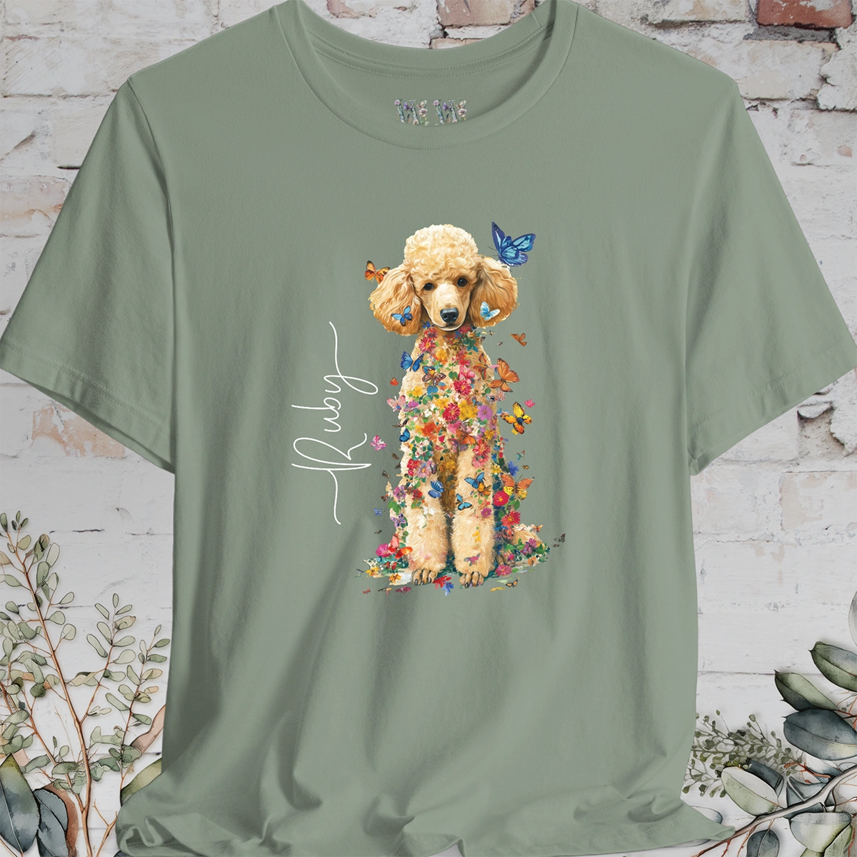 Poodle #3 Floral Personalized T shirt