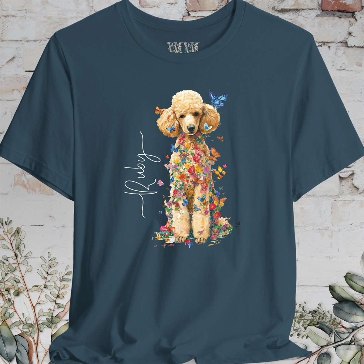 Poodle #3 Floral Personalized T shirt