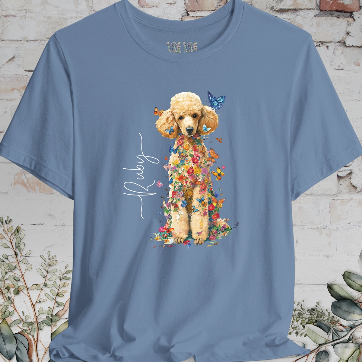 Poodle #3 Floral Personalized T shirt